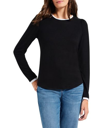NZT by NIC+ZOE Nzt By Nic+zoe Sweet Dreams Faux Double Layer Top - Black