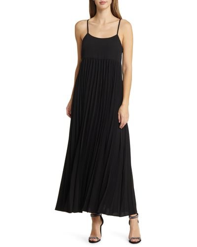 Nordstrom Pleated Maxi Dress - Black