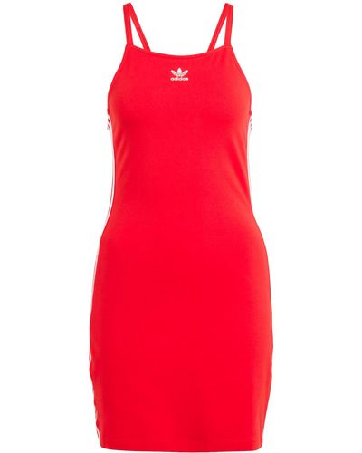 adidas 3-stripes Lifestyle Cotton Blend Minidress - Red