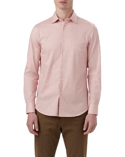 Bugatchi James Ooohcotton Mélange Print Button-up Shirt - Pink