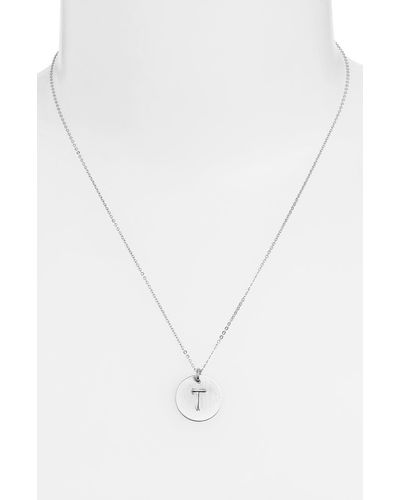 Nashelle Sterling Silver Initial Disc Necklace - Blue