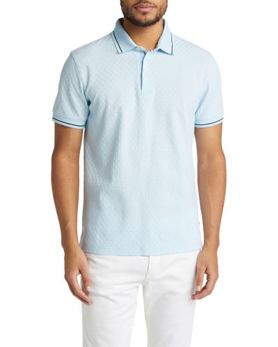 Ted Baker Palos Regular Fit Textured Cotton Knit Polo - Blue