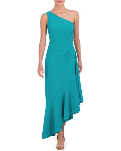Eliza J One-shoulder Midi Cocktail Dress - Blue