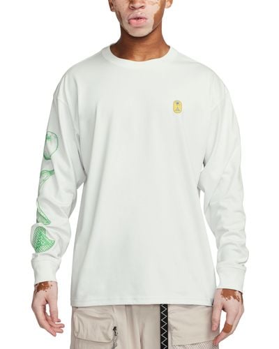 Nike Dri-fit Acg Hike Snacks Long Sleeve Graphic T-shirt - White