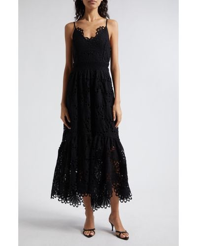 Ramy Brook Belle Embroidered Lace High-low Dress - Black
