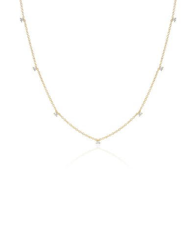EF Collection Prong Set Diamond Necklace - Blue