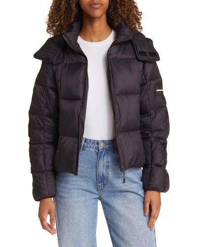 iets frans... Square Quilted Puffer Jacket - Black
