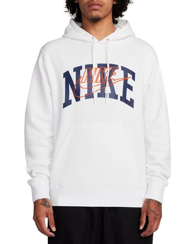 Nike Club Fleece Pullover Hoodie - White