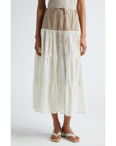 Paloma Wool Calabria Tiered Organic Cotton Voile Skirt - White