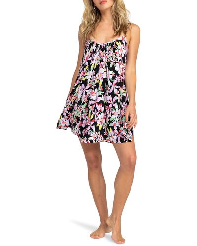 Roxy Summer Adventures Floral Cover-up Sundress - Red