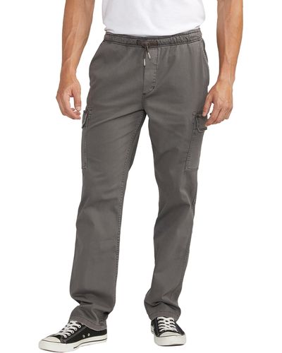 Silver Jeans Co. Pull-on Twill Cargo Pants - Gray