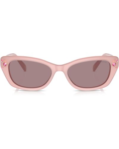 Swarovski 54mm Constella Cat Eye Sunglasses - Pink