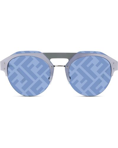 Fendi The Technicolor Oval Sunglasses - Blue