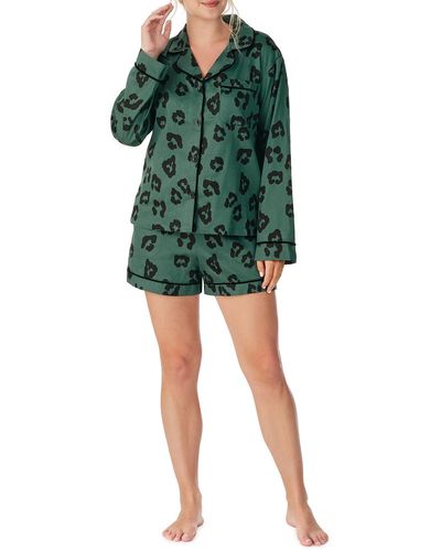 Bedhead Bedhead Cotton Sateen Short Pajamas - Green