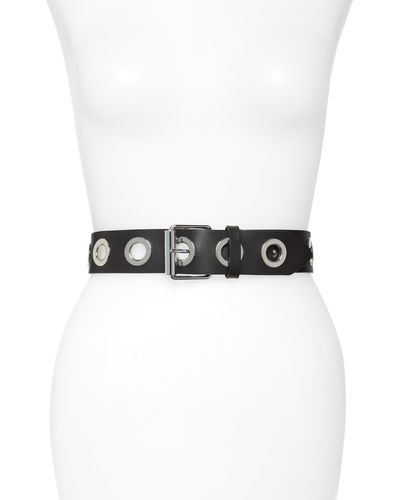 AllSaints Large Grommet Leather Belt - White