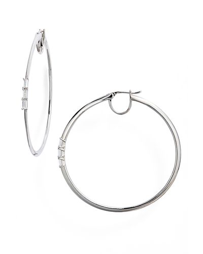 Nadri Cubic Zirconia Hoop Earrings - Metallic