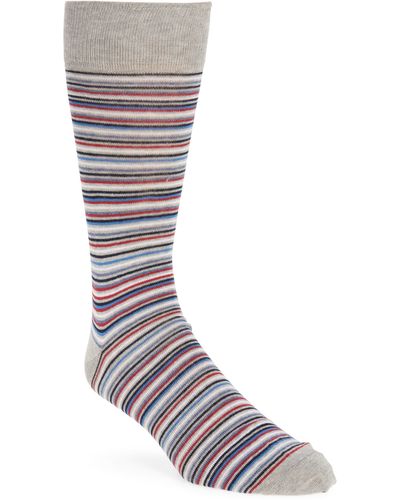 Nordstrom Multistripe Dress Socks - Gray
