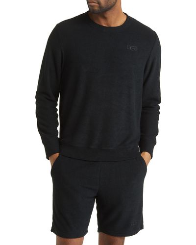UGG ugg(r) Coen Brushed Terry Cloth Crewneck Sweatshirt - Black