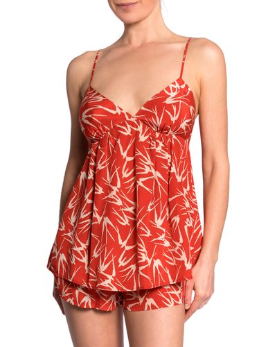 EVERYDAY RITUAL Parker Claire Print Short Pajamas - Red