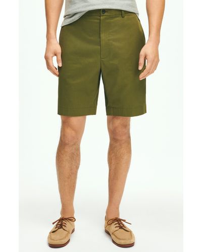 Brooks Brothers Flat Front Stretch Chino Shorts - Green