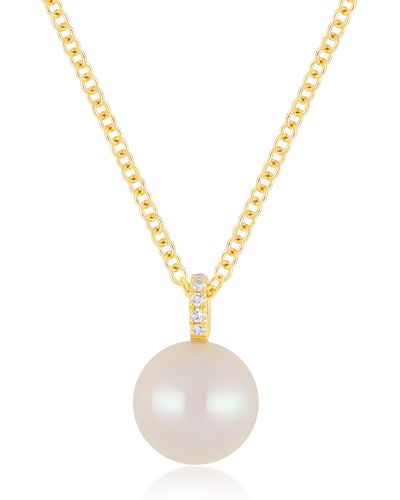 EF Collection Mother-of-pearl & Diamond Pendant Necklace - Metallic