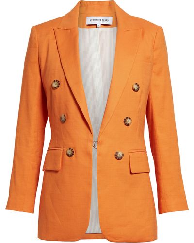 Veronica Beard Bexley Linen Blend Dickey Jacket - Orange