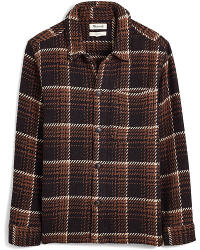 Madewell Plaid Twill Boxy Shirt Jacket - Brown