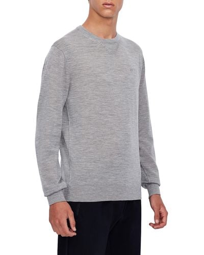 Armani Exchange Crewneck Wool Sweater - Gray