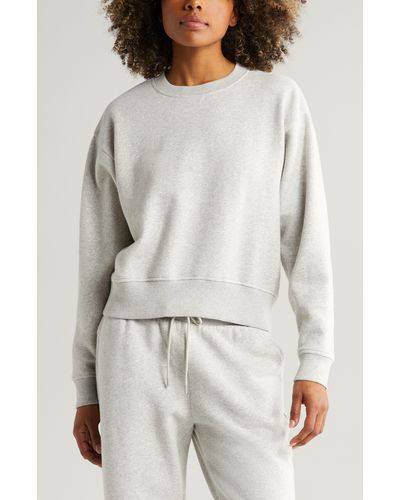 Zella Cloud Fleece Sweatshirt - Gray