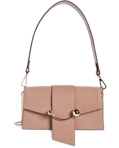Strathberry Mini Crescent Leather Shoulder Bag - Pink