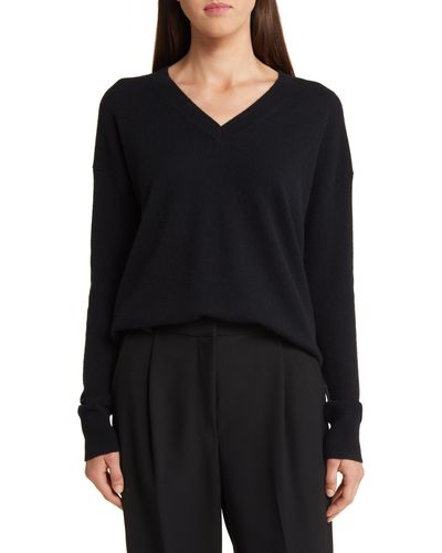 Nordstrom Cashmere V-neck Sweater - Black