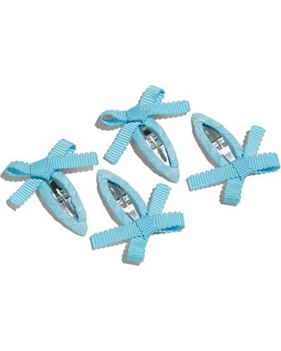 CHUNKS Set Of 4 Mini Bow Barrettes - Blue