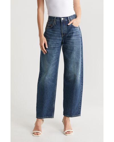 RE/DONE Tapered Wide Leg Jeans - Blue