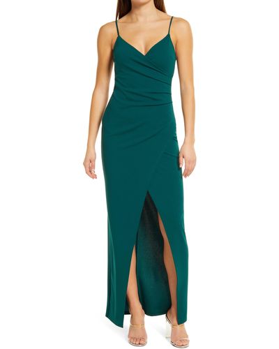 Lulus Sweetest Admirer Ruched Gown - Green