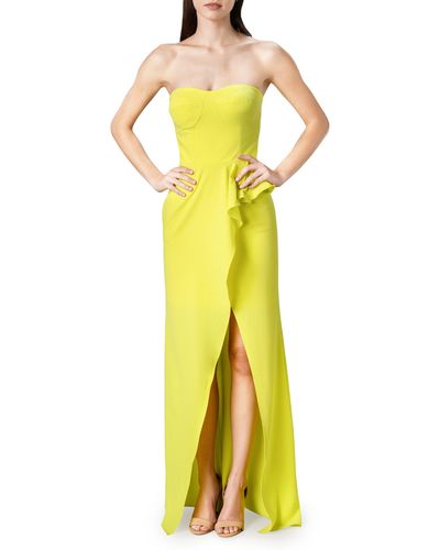 Dress the Population Kai Strapless Gown - Yellow