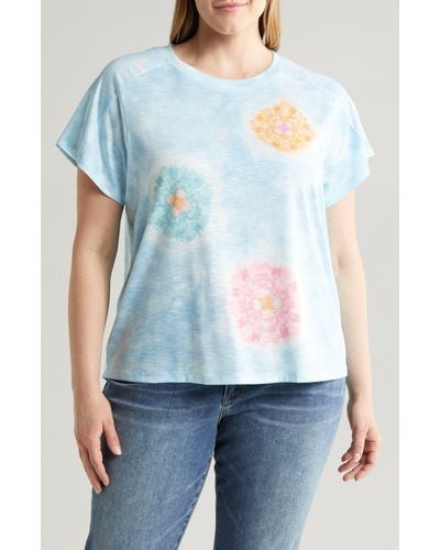 Wit & Wisdom Floral Print T-shirt - Blue