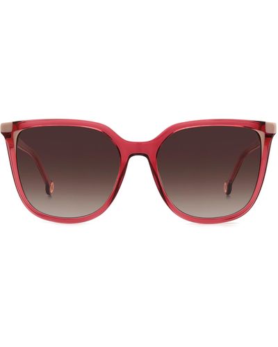 Carolina Herrera 54mm Rectangular Sunglasses - Red