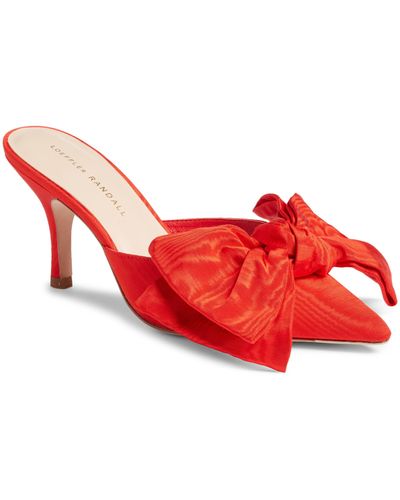 Loeffler Randall Margot Knotted Bow Pointed Toe Mule - Red