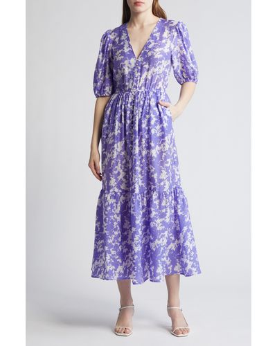 & Other Stories & Puff Sleeve Maxi Dress - Purple