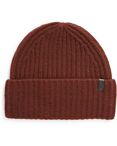 Vince Boiled Cashmere Chunky Rib Beanie - Red