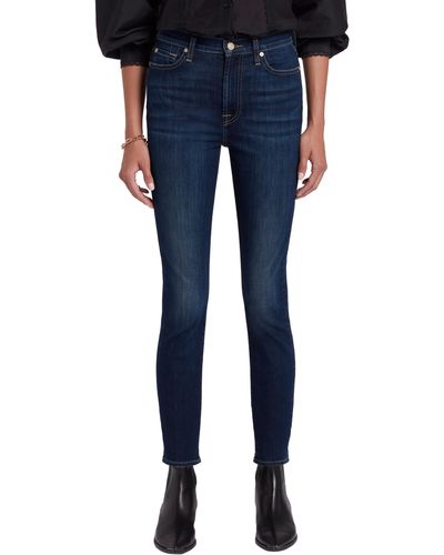 7 For All Mankind High Waist Ankle Skinny Jeans - Blue