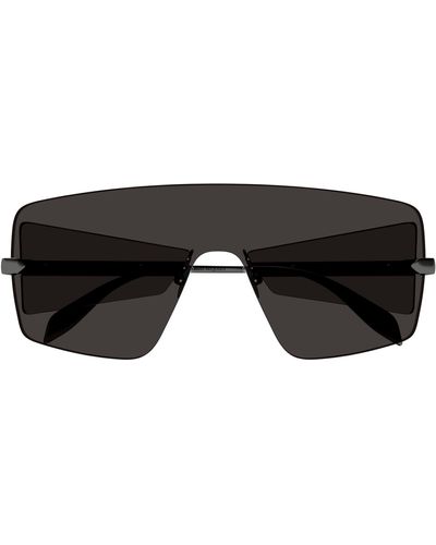 Alexander McQueen 99mm Oversize Mask Sunglasses - Black
