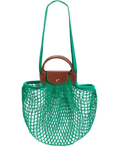Longchamp Le Pliage Filet Knit Shoulder Bag - Green