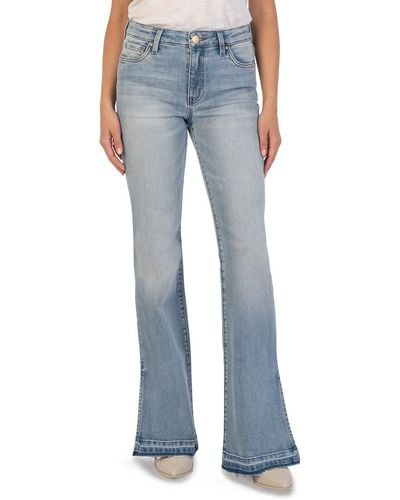 Kut From The Kloth Ana High Waist Release Hem Flare Jeans - Blue