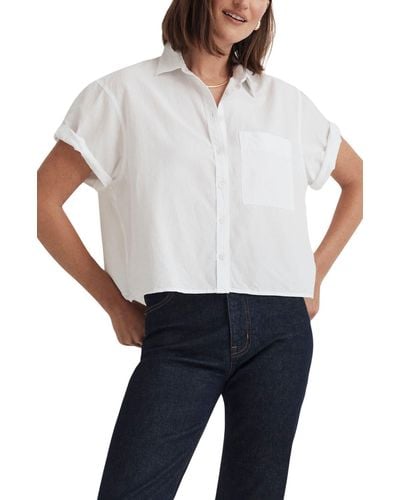 Madewell Crop Utility Button-up Shirt - White