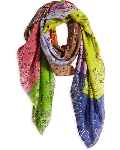 Jane Carr The Hankie Modal & Cashmere Square Scarf - Green