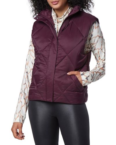 Marc New York Large Diamond Quilted Vest In Burgundy At Nordstrom Rack - Purple
