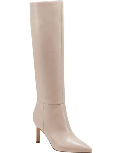 Marc Fisher Georgiey Pointed Toe Knee High Boot - White