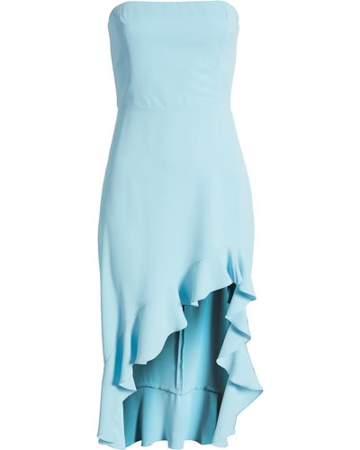 Amanda Uprichard Mally Strapless High-low Dress - Blue