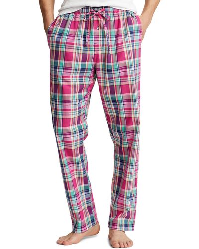 Polo Ralph Lauren Paloma Plaid Cotton Drawstring Pajama Pants - Red